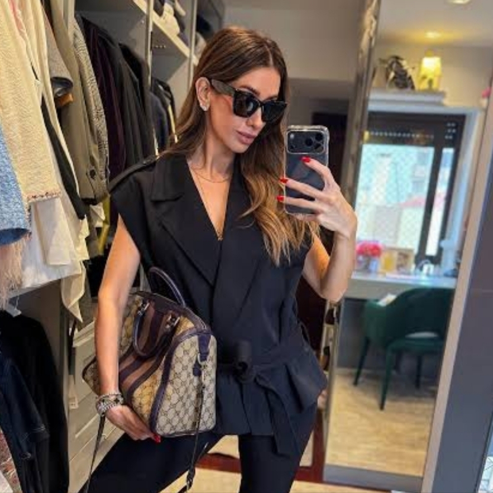 Zara belted vest shoulder pads black - Picture 6 of 11